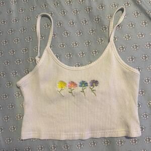 White floral crop top